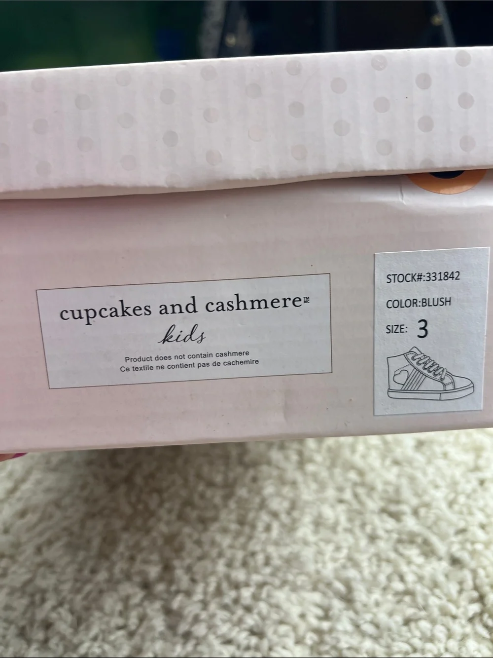 CUPCAKES AND CASHMERE KIDS HIGH TOP SNEAKERS SIZE 3 NWT